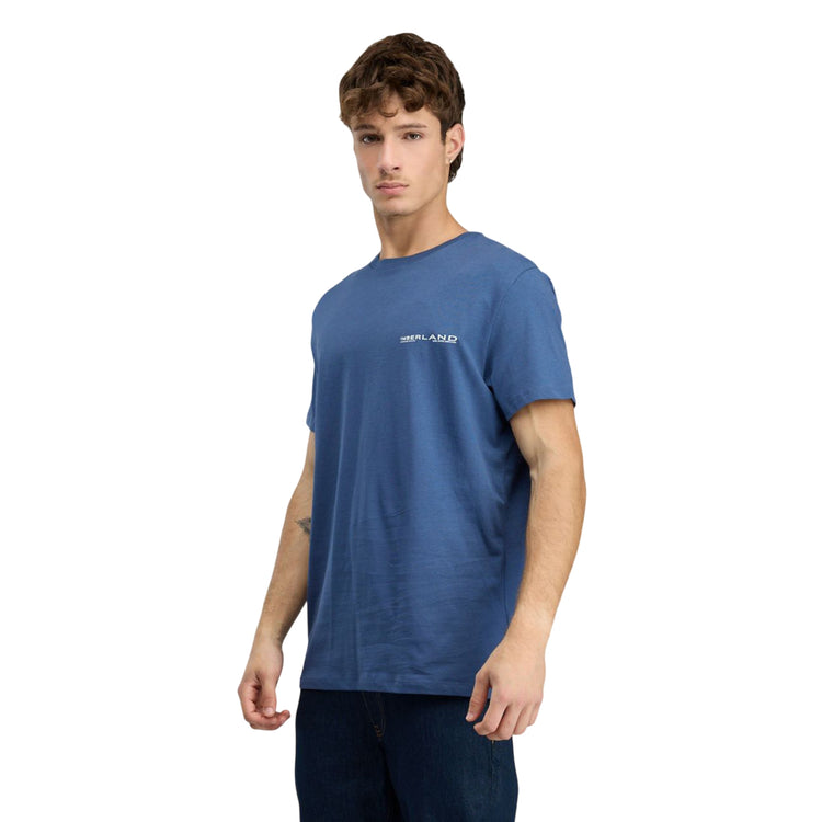 T-shirt Uomo Blu con maxi stampa retro