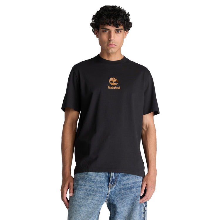 T-shirt Uomo Print Stack Logo Nero modello frontale