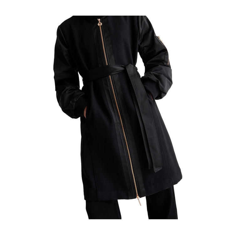 Cappotto Donna in lana e nylon Nero