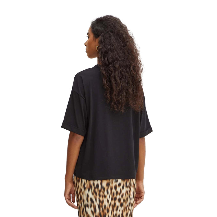 retro T-shirt Donna dal taglio oversize nera