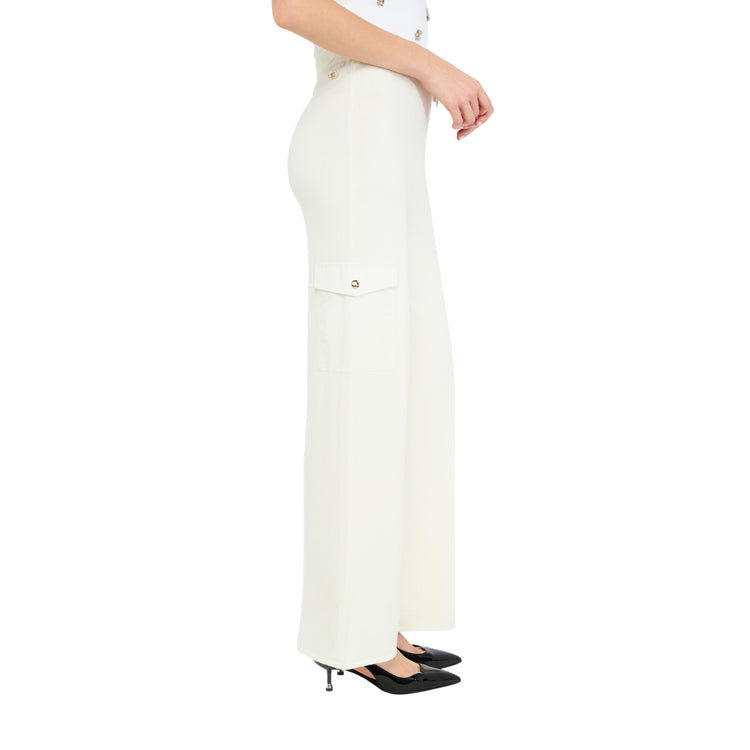 Pantaloni jogging Donna Bianco modella laterale