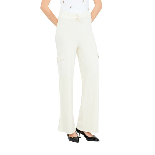 Pantaloni jogging Donna Bianco modella frontale