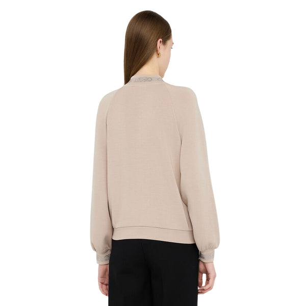 Felpa Donna con colletto bomber e zip modella retro