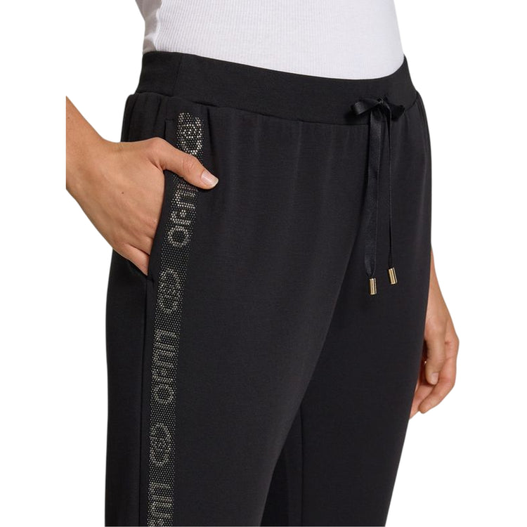 Pantaloni Donna jogging in scuba Nero dettaglio