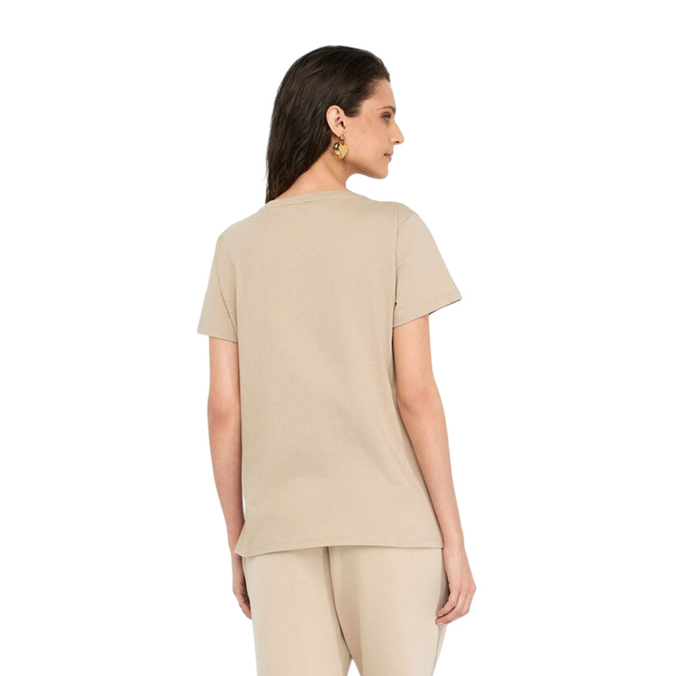 T-shirt Donna con ghirlanda fiori con strass modella retro