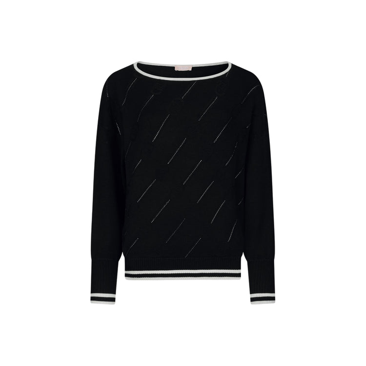 Maglia Donna con dettagli a contrasto e strass