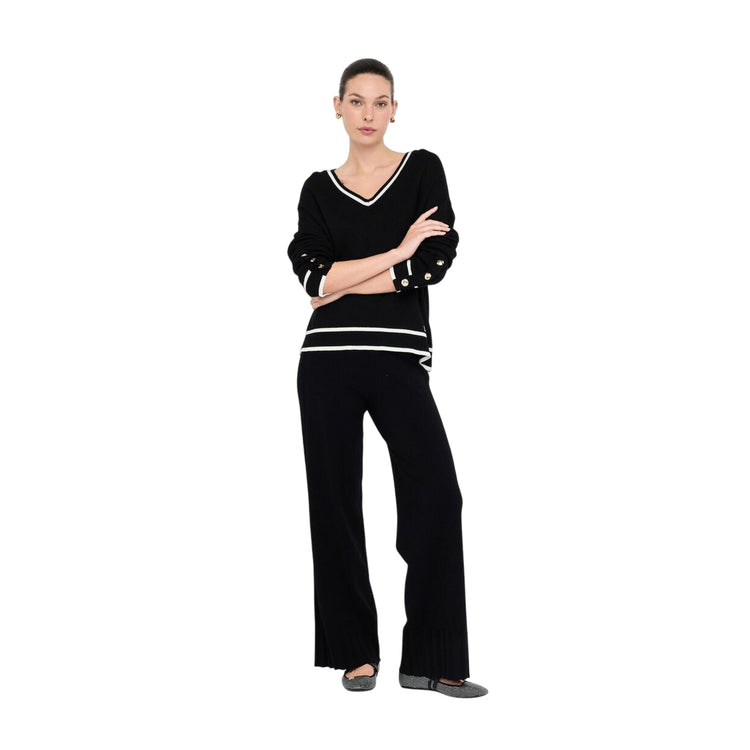 Pantaloni Donna in maglia di misto viscosa modella intera frontale