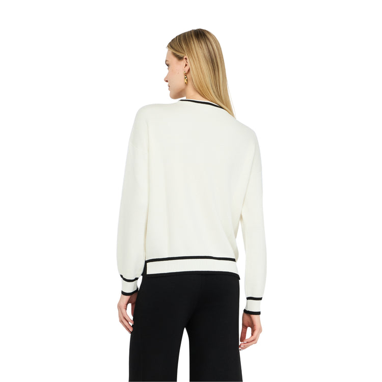 Maglia Donna con bottoni sulla spalla modella retro