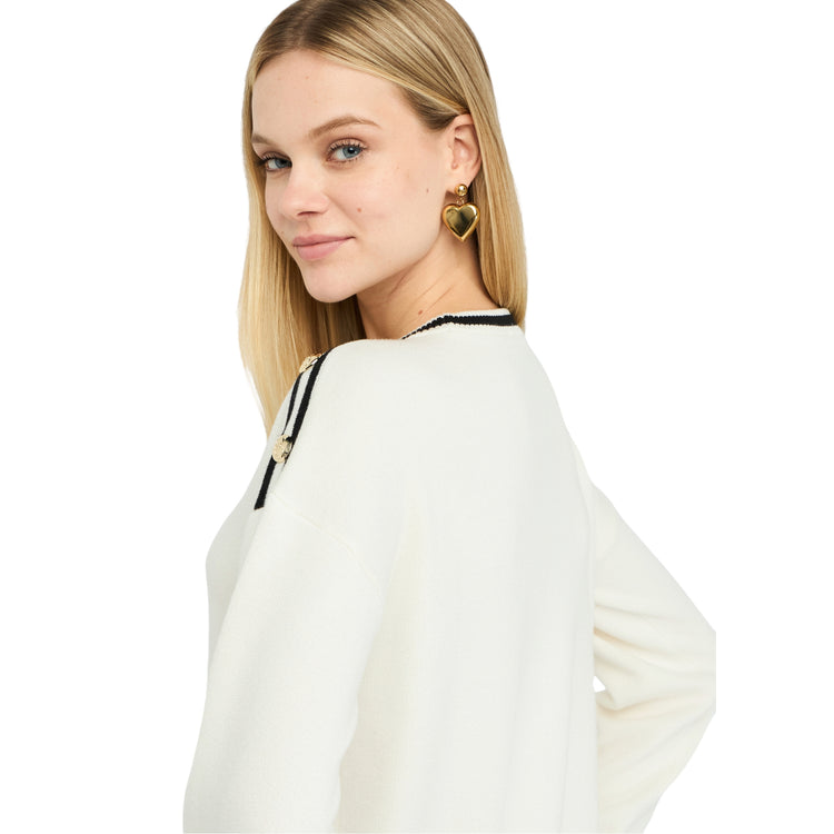 Maglia Donna con bottoni sulla spalla dettaglio