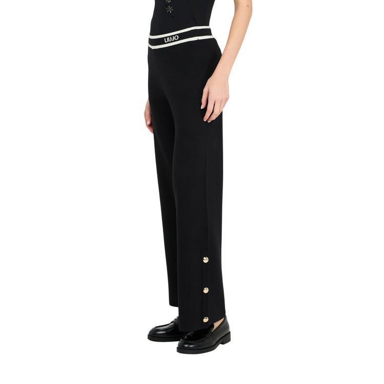 Pantaloni Donna in maglia di misto seta modella laterale