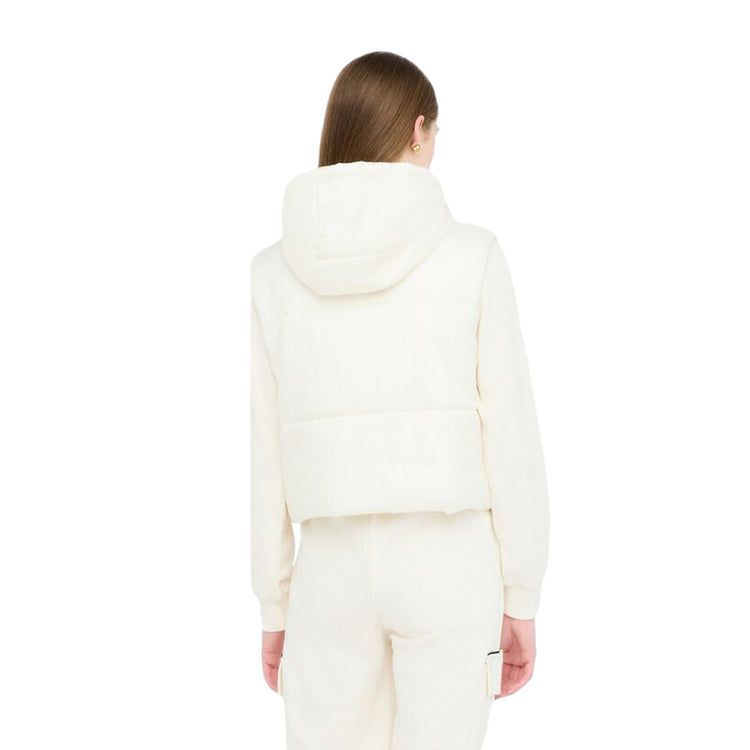 Gilet Donna in nylon trapuntato Bianco modella retro