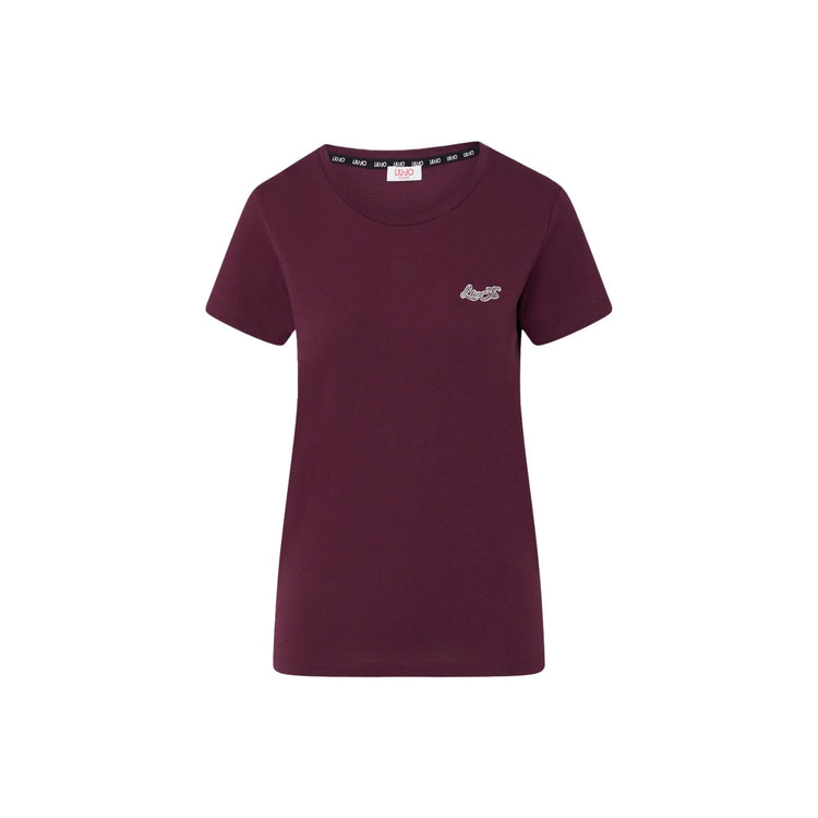 T-shirt Donna Bordeaux con mini logo