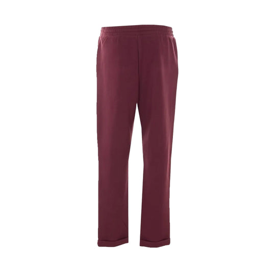 Pantalone Donna in scuba con risvolto bordeaux, retro