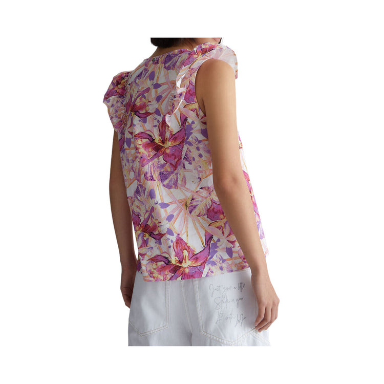 Top femme à motif fleuri