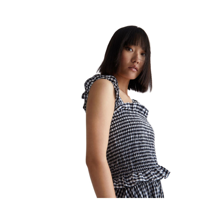 Top à carreaux femme