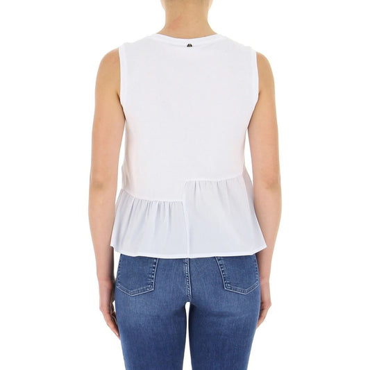 Top femme à volant asymétrique