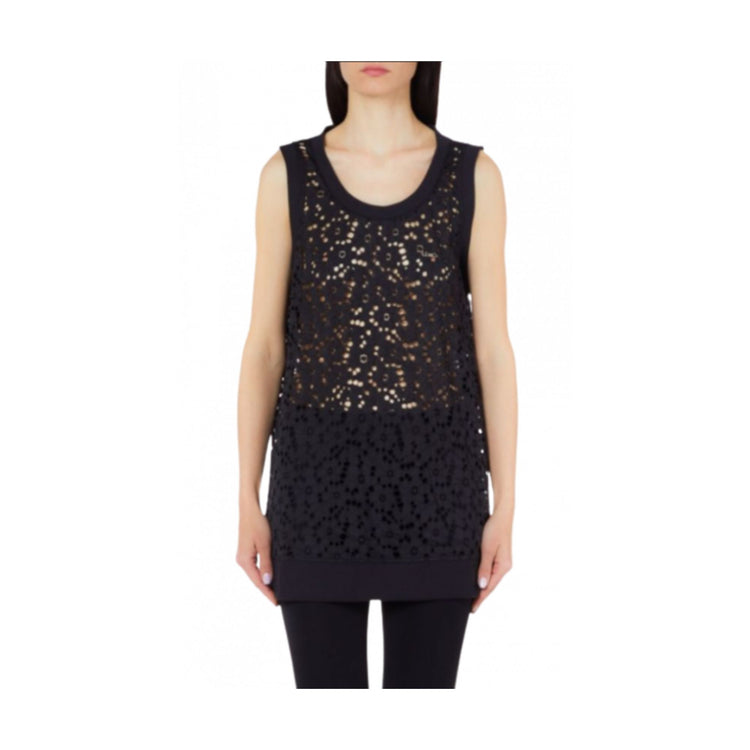 Top femme à motif géométrique ajouré