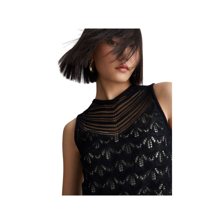 TOP EN TRICOT ÉCORESPONSABLE - NOIR