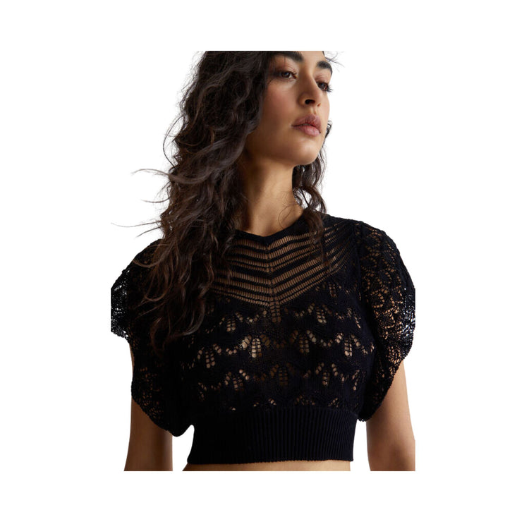 Top femme effet transparent