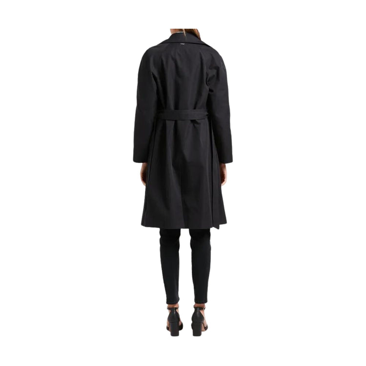 Long solid color trench coat for women