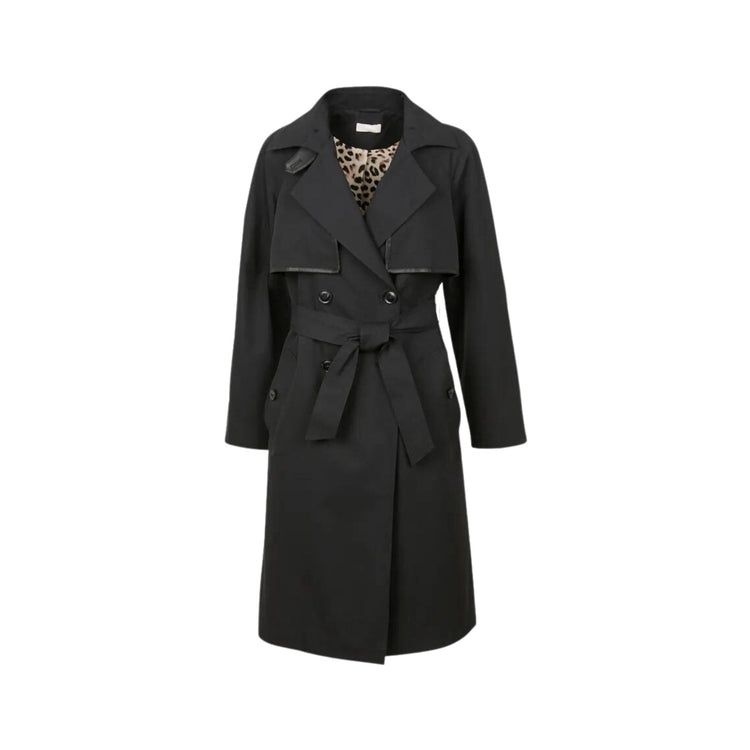 Long solid color trench coat for women