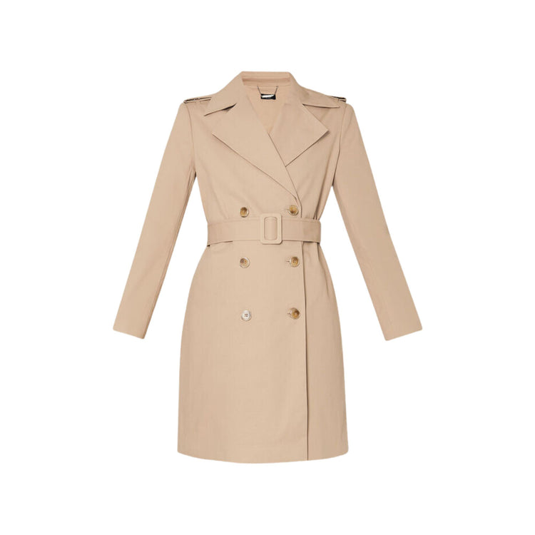 Long double-breasted trench coat for women