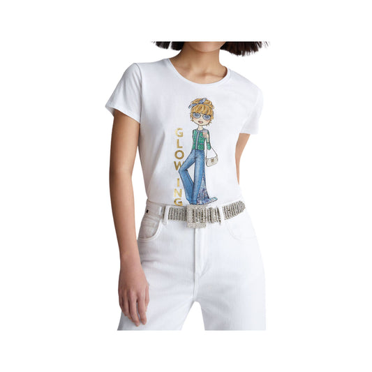 T-shirt femme à col rond avec imprimé