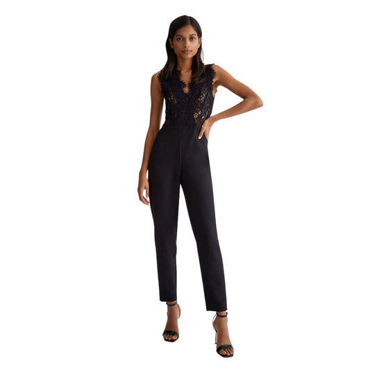 Women's jumpsuit with macramé lace