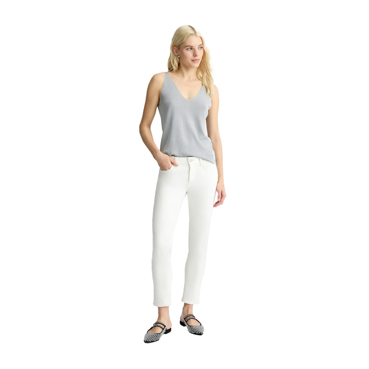 Pantaloni Donna Skinny Cropped Monreo Bianco modella intera frontaele