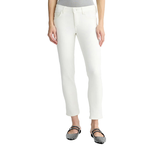 Pantaloni Donna Skinny Cropped Monreo Bianco modella frontale