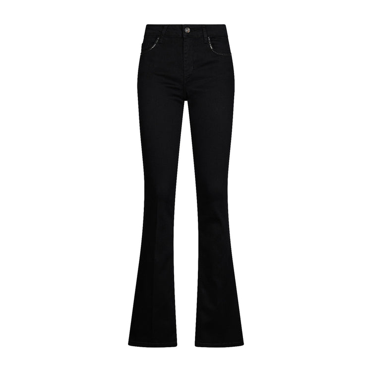 Jeans Donna Bootcut con strass Nero