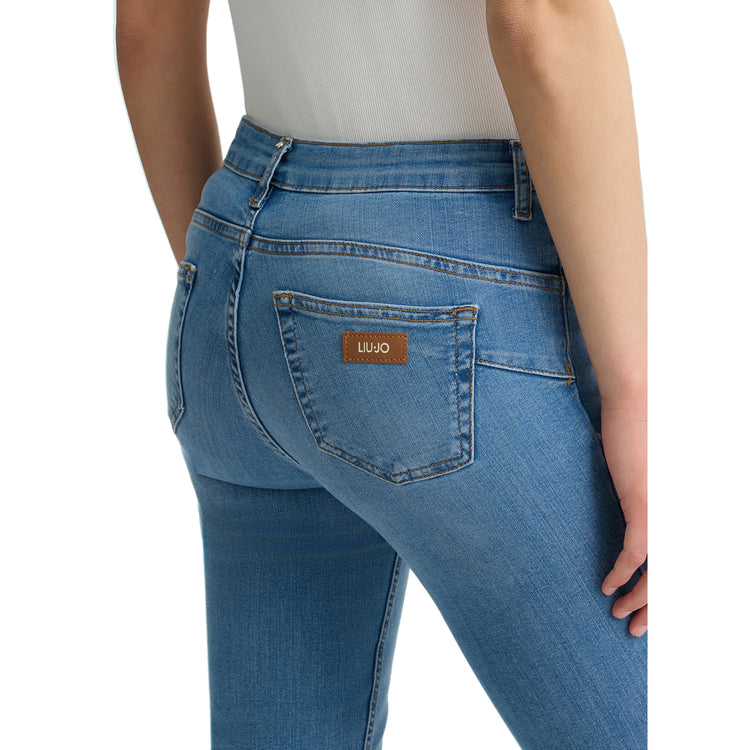Jeans Donna skinny cropped dettaglio retro