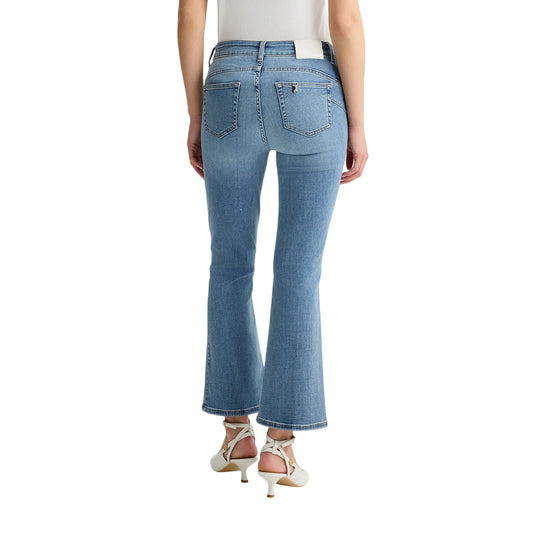 Jeans bootcut da donna a vita alta modella retro