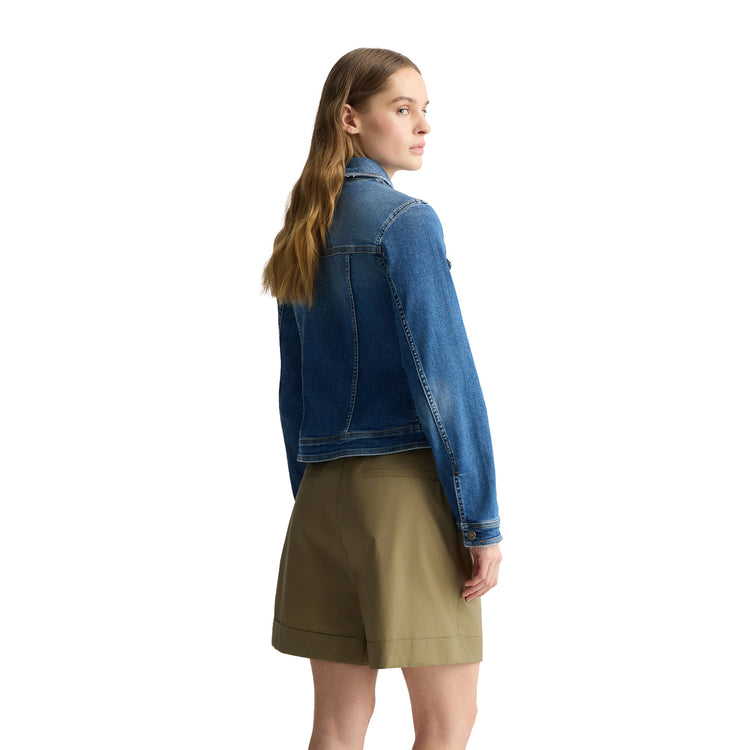 Giacca Donna in denim di cotone stretch modella retro