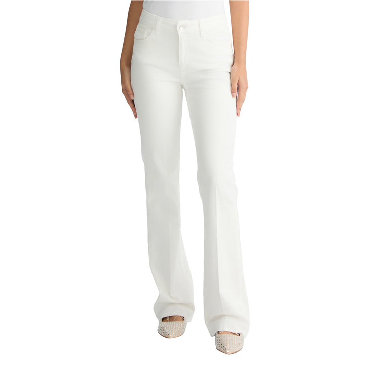 Jeans Donna bootcut Bianco modella frontale