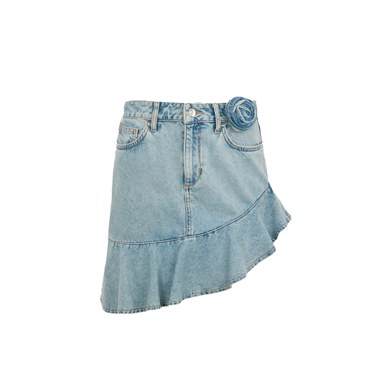 Minigonna Donna in denim lavaggio used