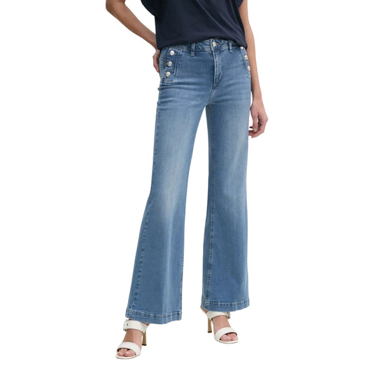 Jeans Donna con tasche a filetto laterali