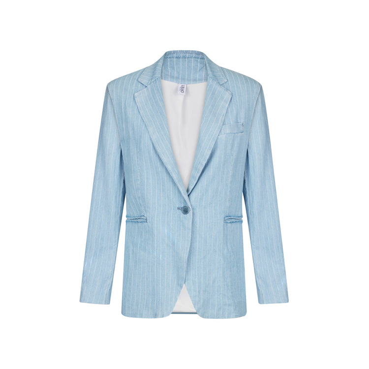 Blazer Donna in denim gessato