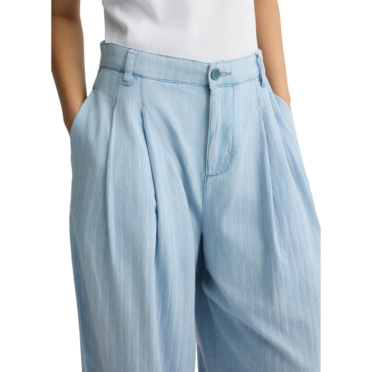 Jeans Donna in Denim gessato a palazzo dettaglio