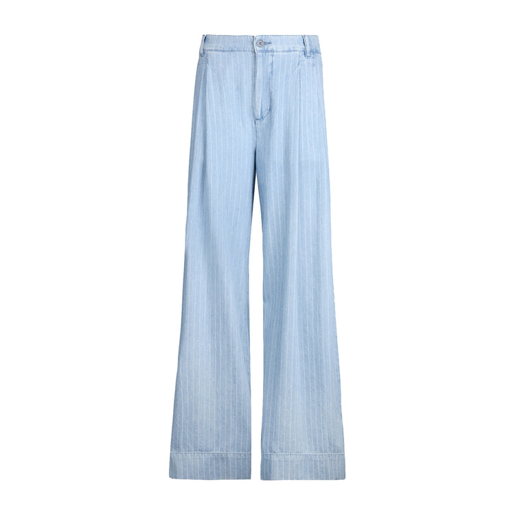 Jeans Donna in Denim gessato a palazzo