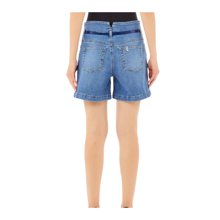 Jeans Donna in denim con chiusura con bottone e zip