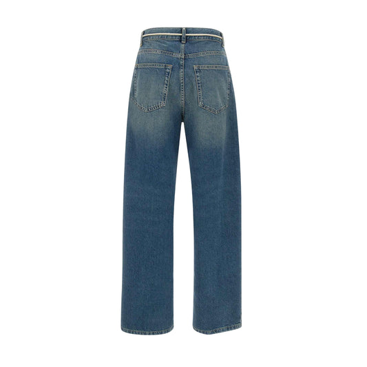 Jeans Donna con chiusura con bottone logato silver e zip