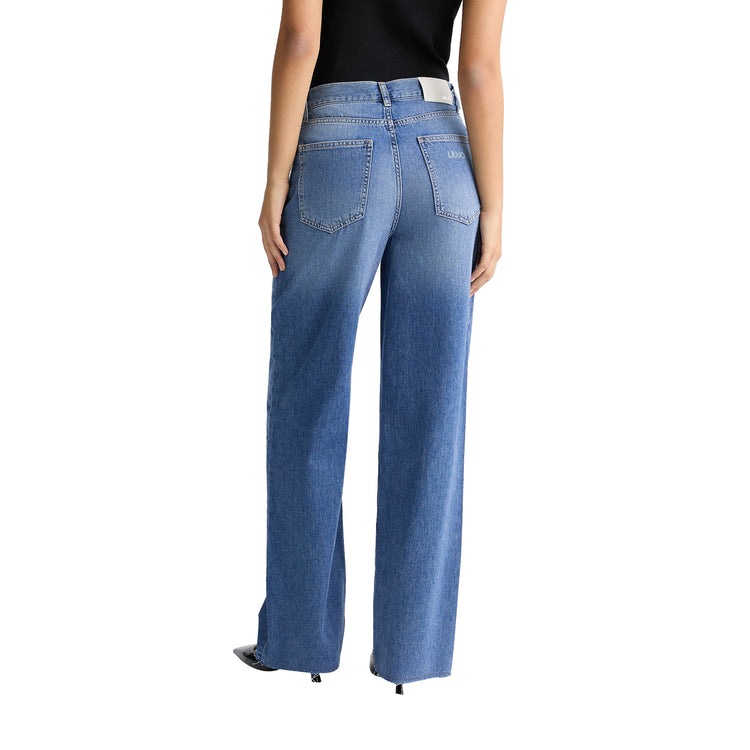 Jeans Donna wide leg in cotone modella retro