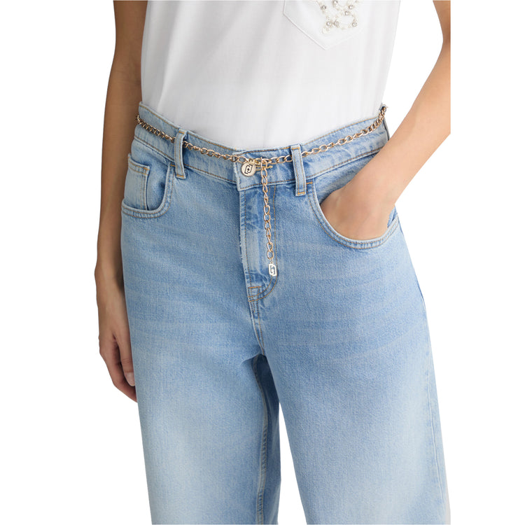 Jeans Donna straight a vita alta dettaglio