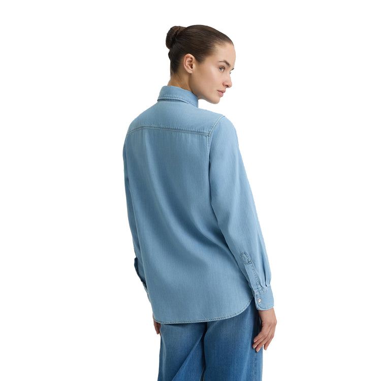 Camicia Donna in denim di misto cotone modella retro