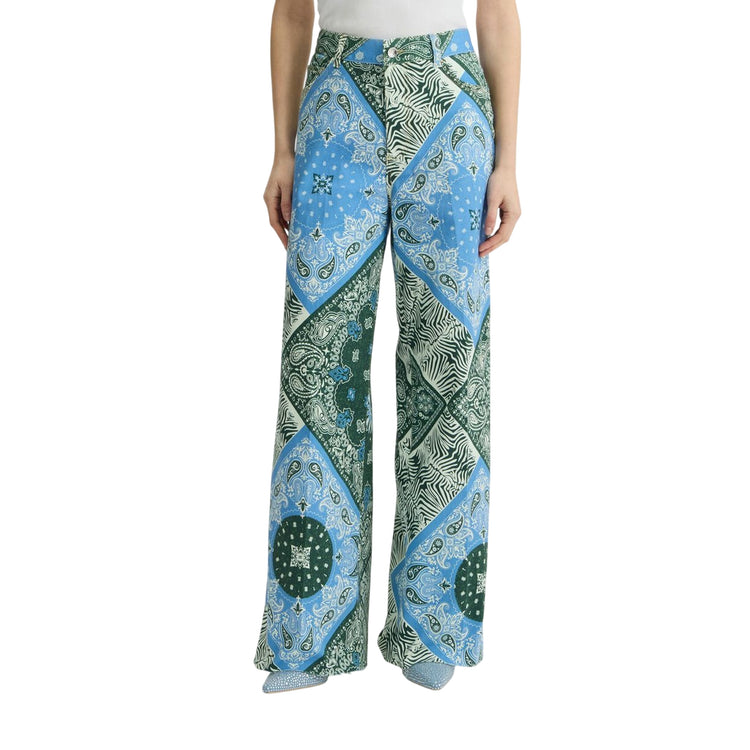 Pantaloni Donna con stampa bandana modella frontale