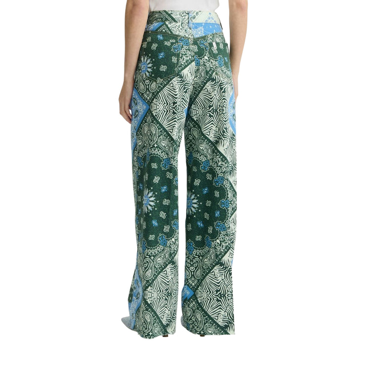 Pantaloni Donna con stampa bandana modella retro