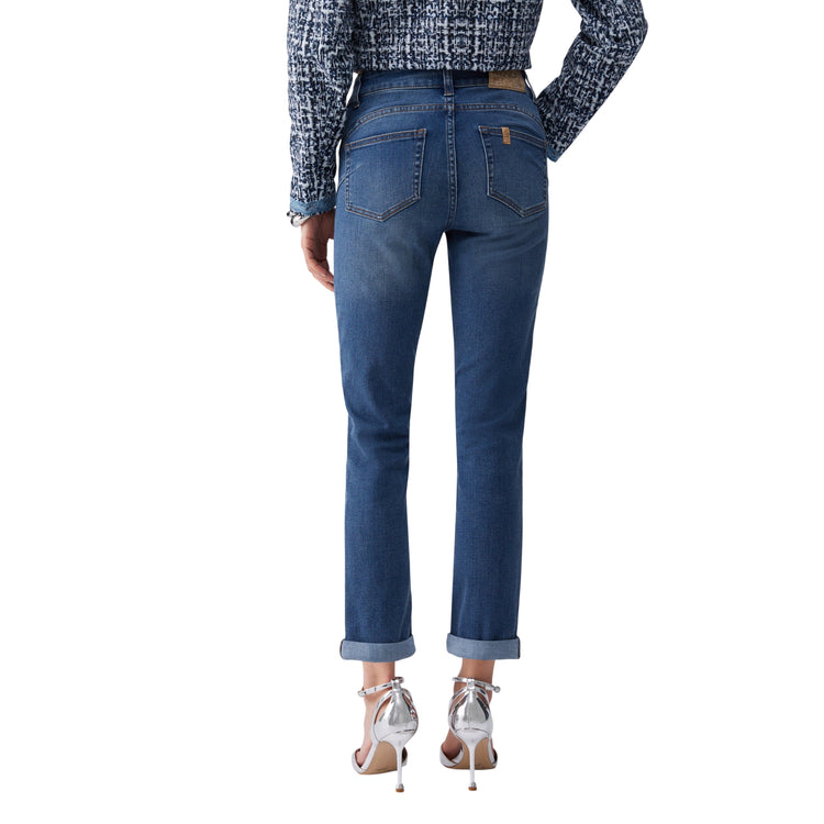 Jeans skinny con risvolto da donna