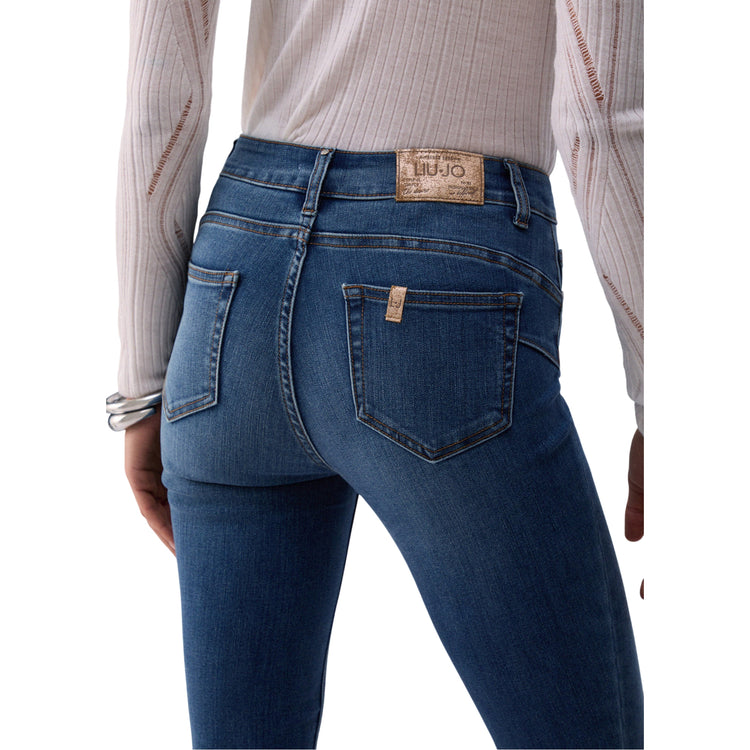 Jeans skinny da donna a vita alta lavaggio scuro