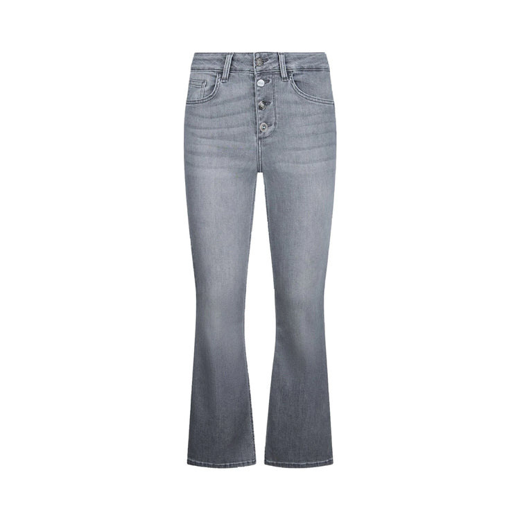 Jeans bootcut Donna a vita alta denim grigio